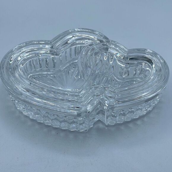 Cristal d’Arques  -Durand Two Hearts Crystal Trinket box. - Picture 2 of 11